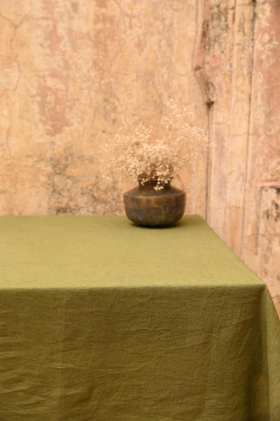 Green Embroidered Table Cover