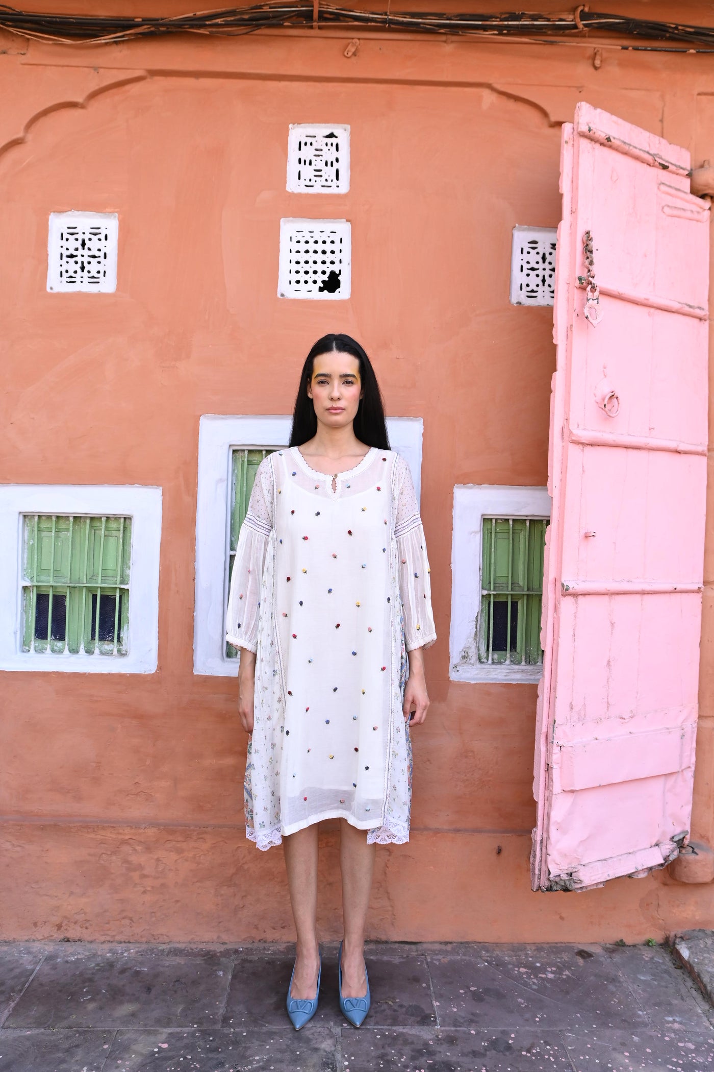 White Embroidered Dress