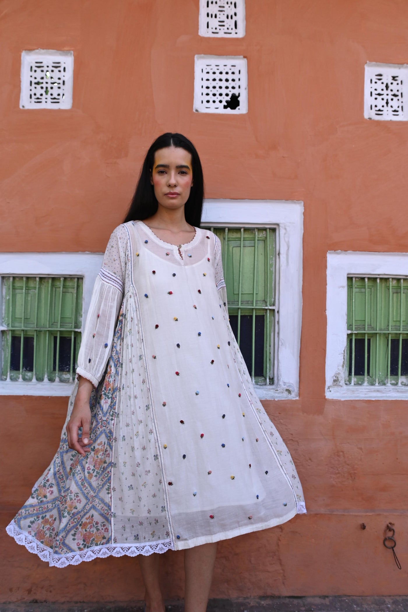 White Embroidered Dress