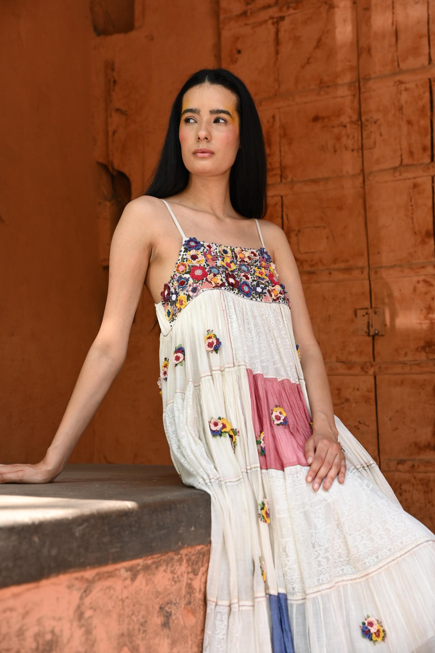 Multi Color Hand Embroidered Dress