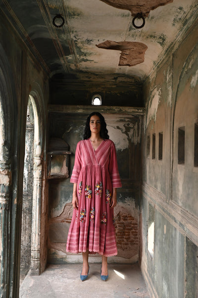 Pink Hand Embroidered Dress