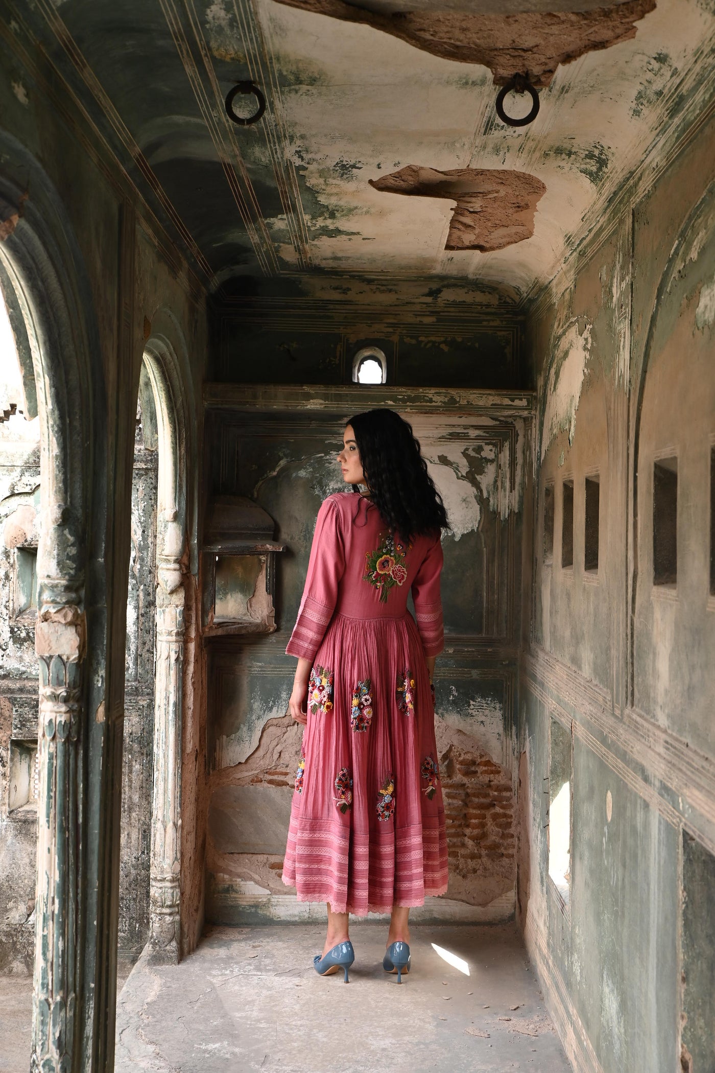 Pink Hand Embroidered Dress