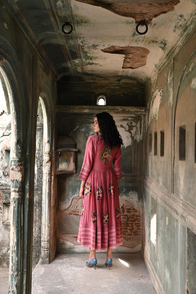 Pink Hand Embroidered Dress