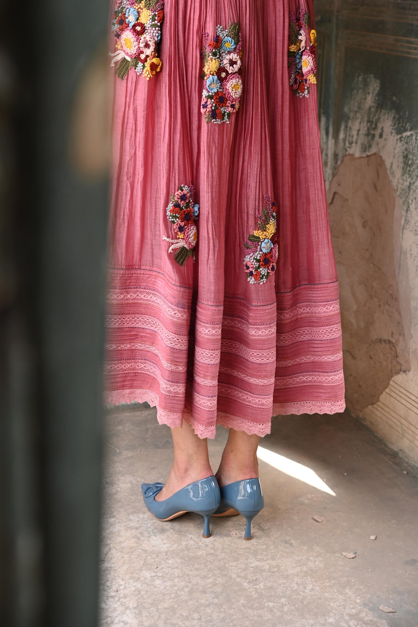 Pink Hand Embroidered Dress