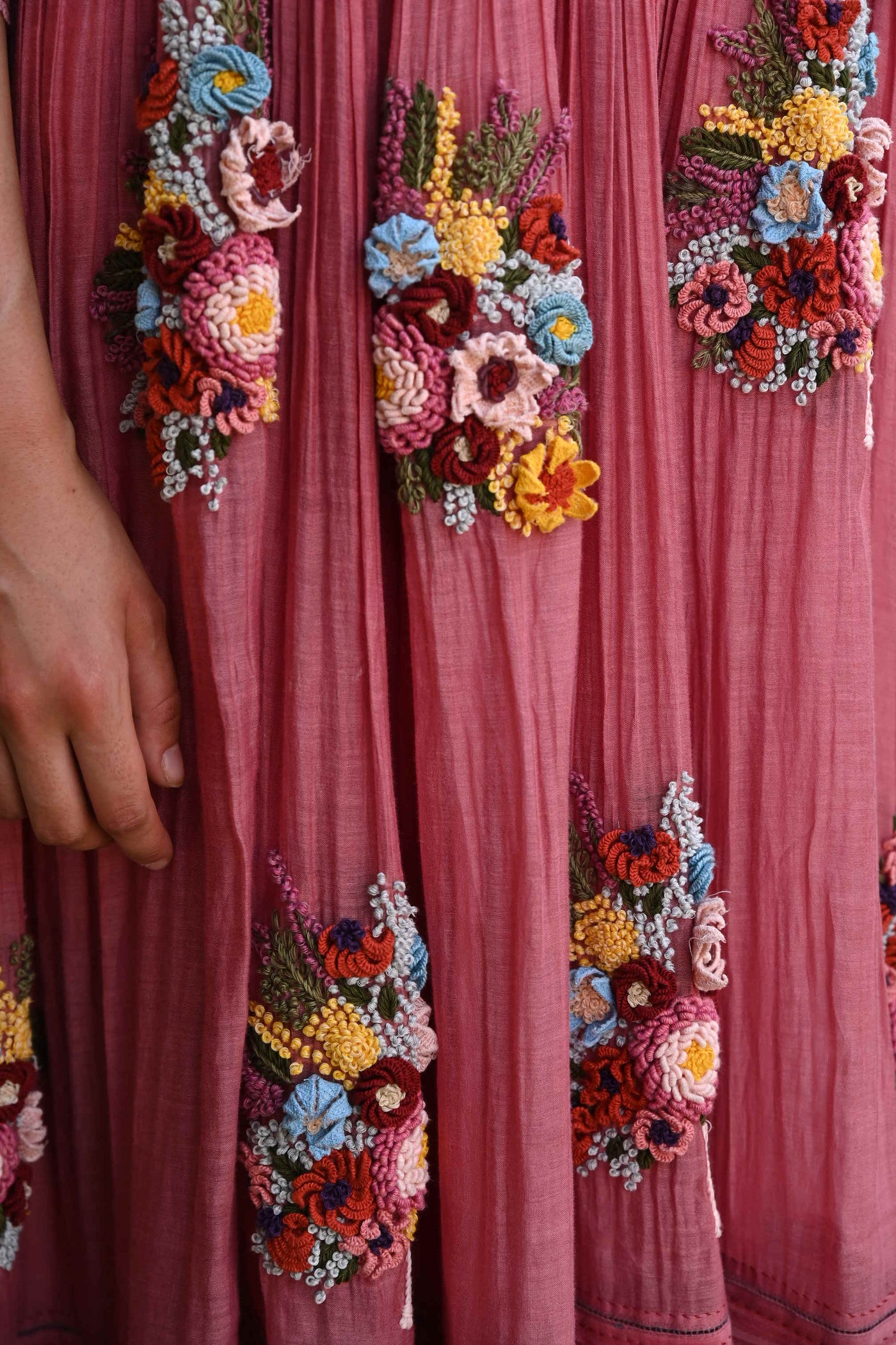 Pink Hand Embroidered Dress