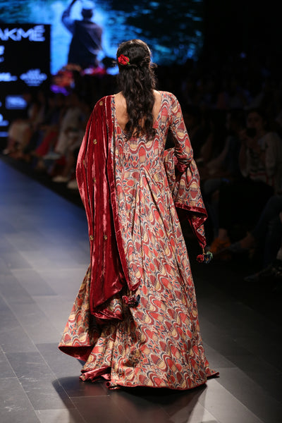 Embroidered Dress With Churidaar
