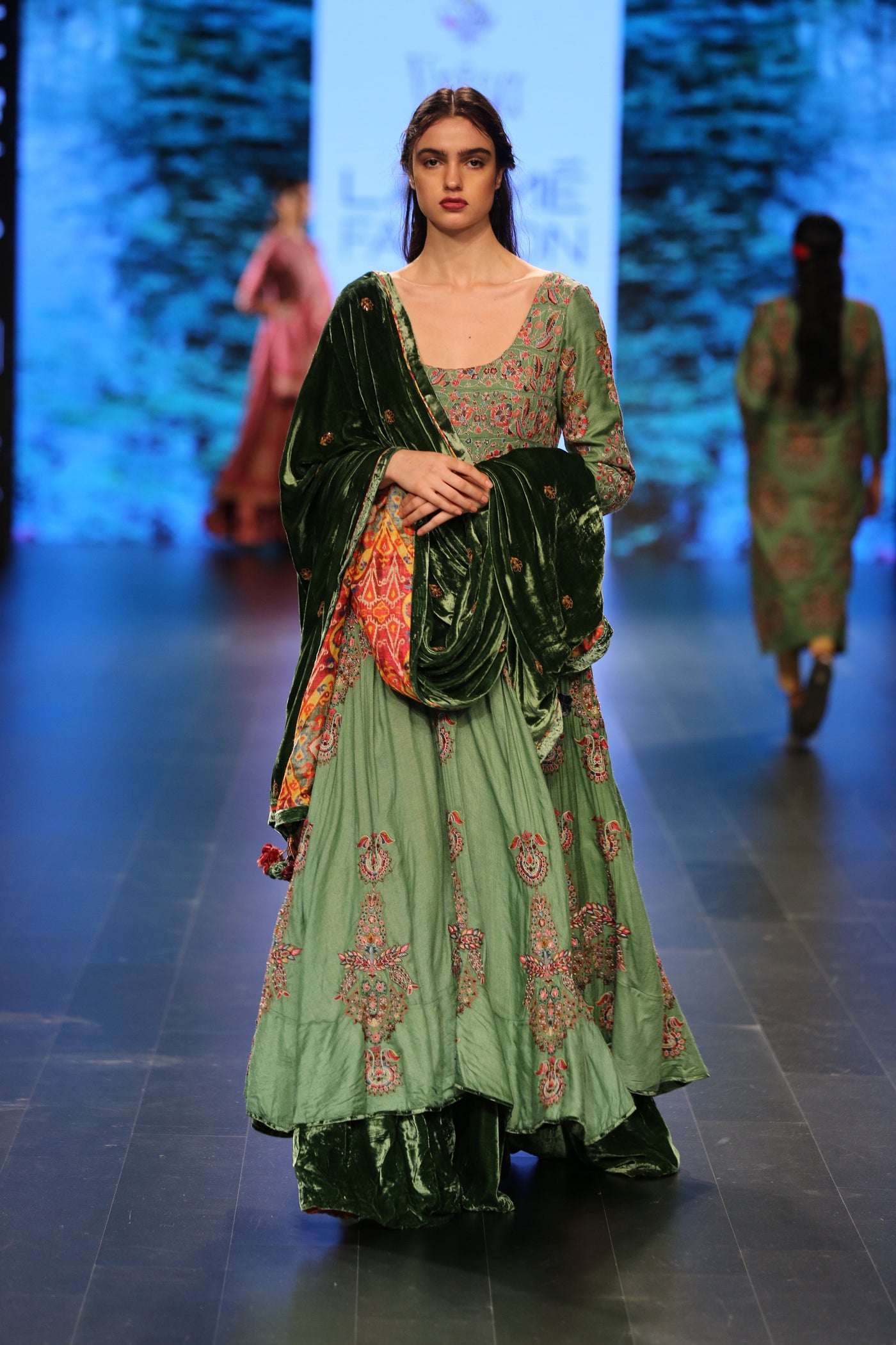 Green Embroidered Dress