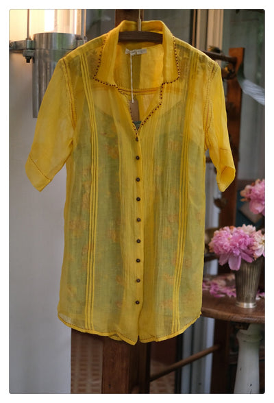 Yellow Top with Printed Inner