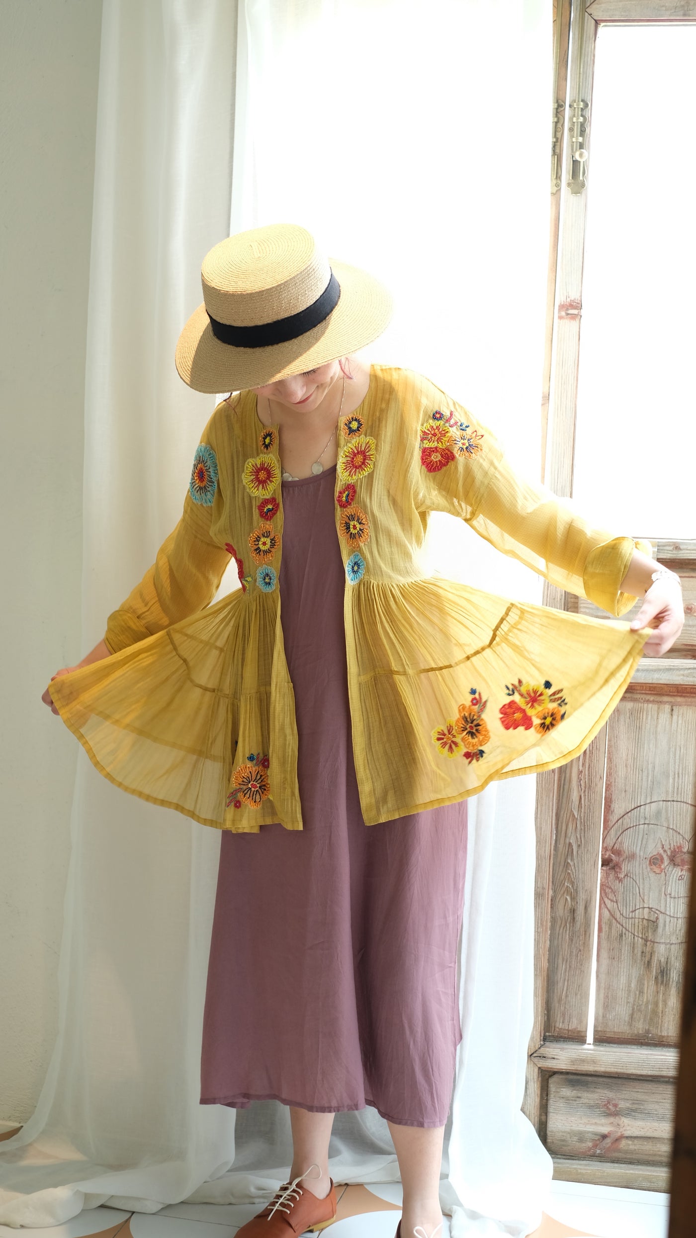 Deep Yellow Embroidered Top