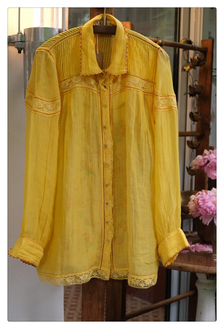 Yellow shirt with Printed Inner