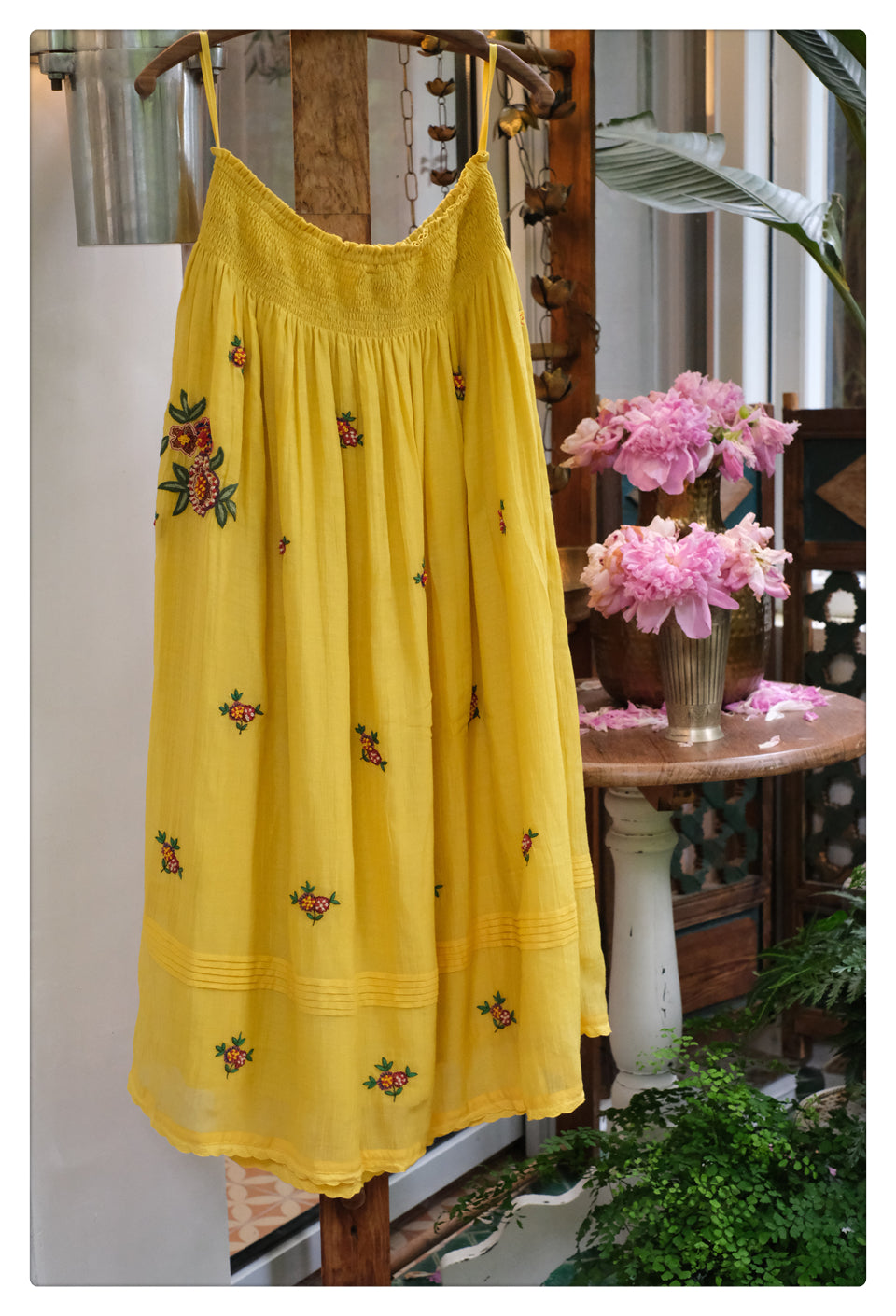 Yellow Hand Embroidered Skirt