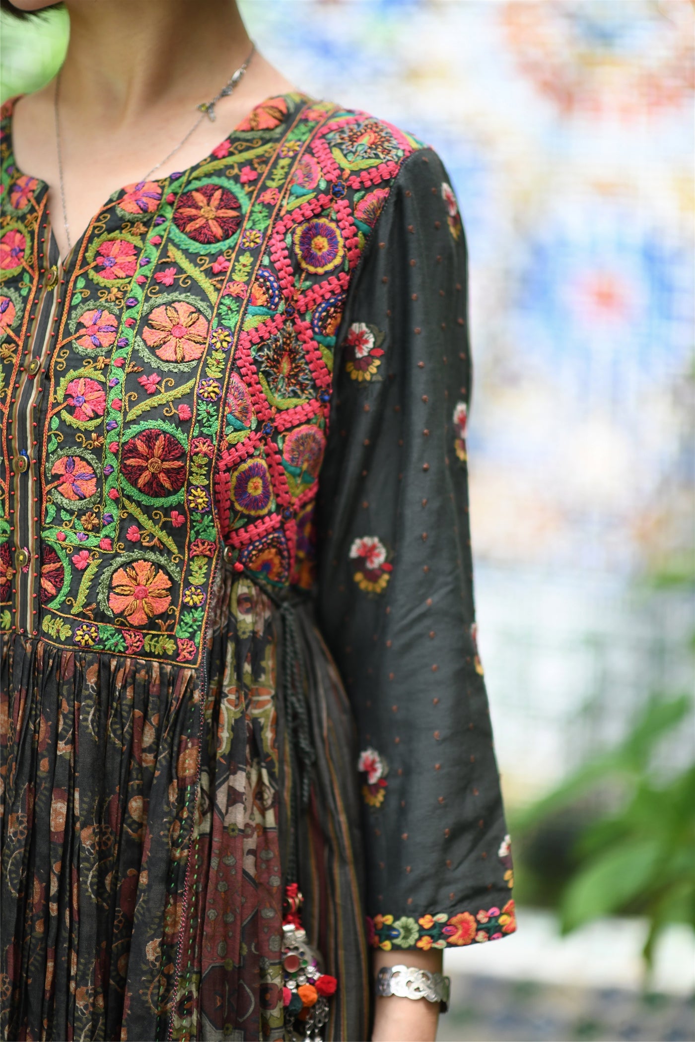 Multi Color Hand Embroidered Dress