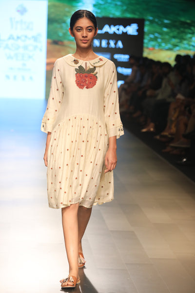 Natural Embroidered Dress