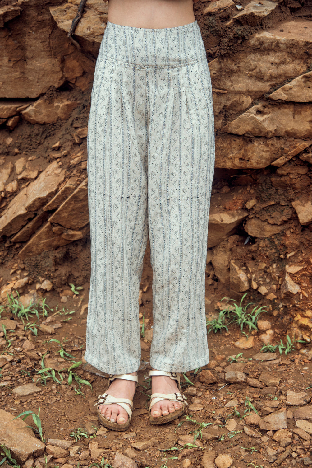 Fully Embroidered Cotton Linen Pant