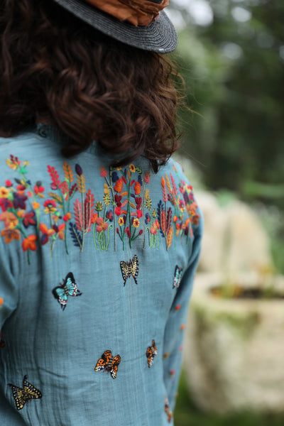 Jade Hand Embroidered Dress