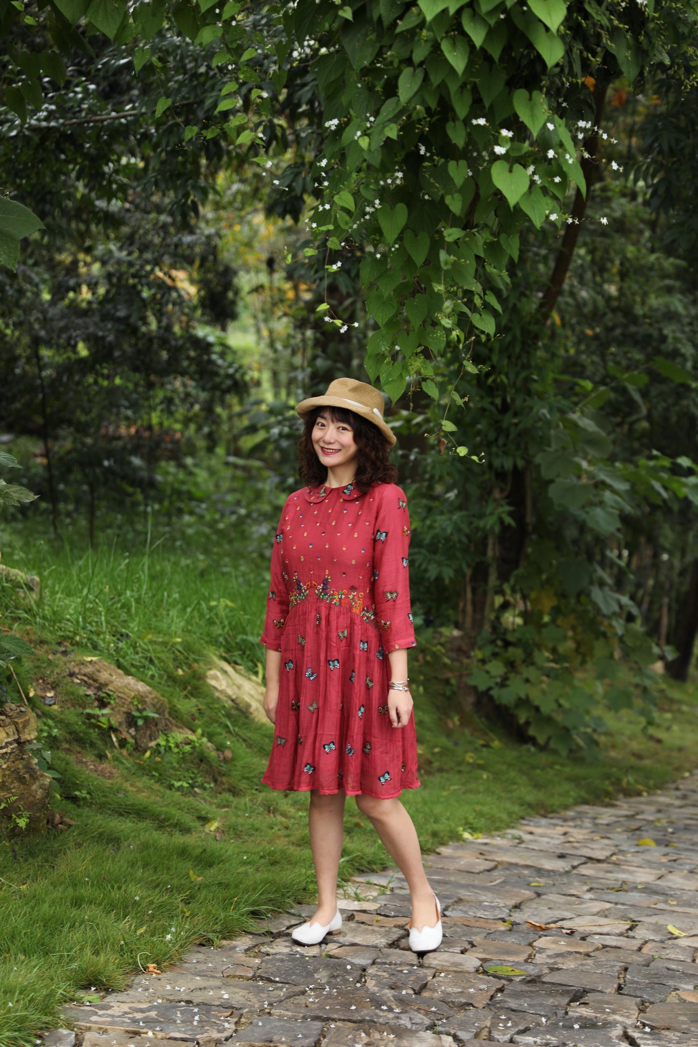 Cherry Hand Embroidered Dress