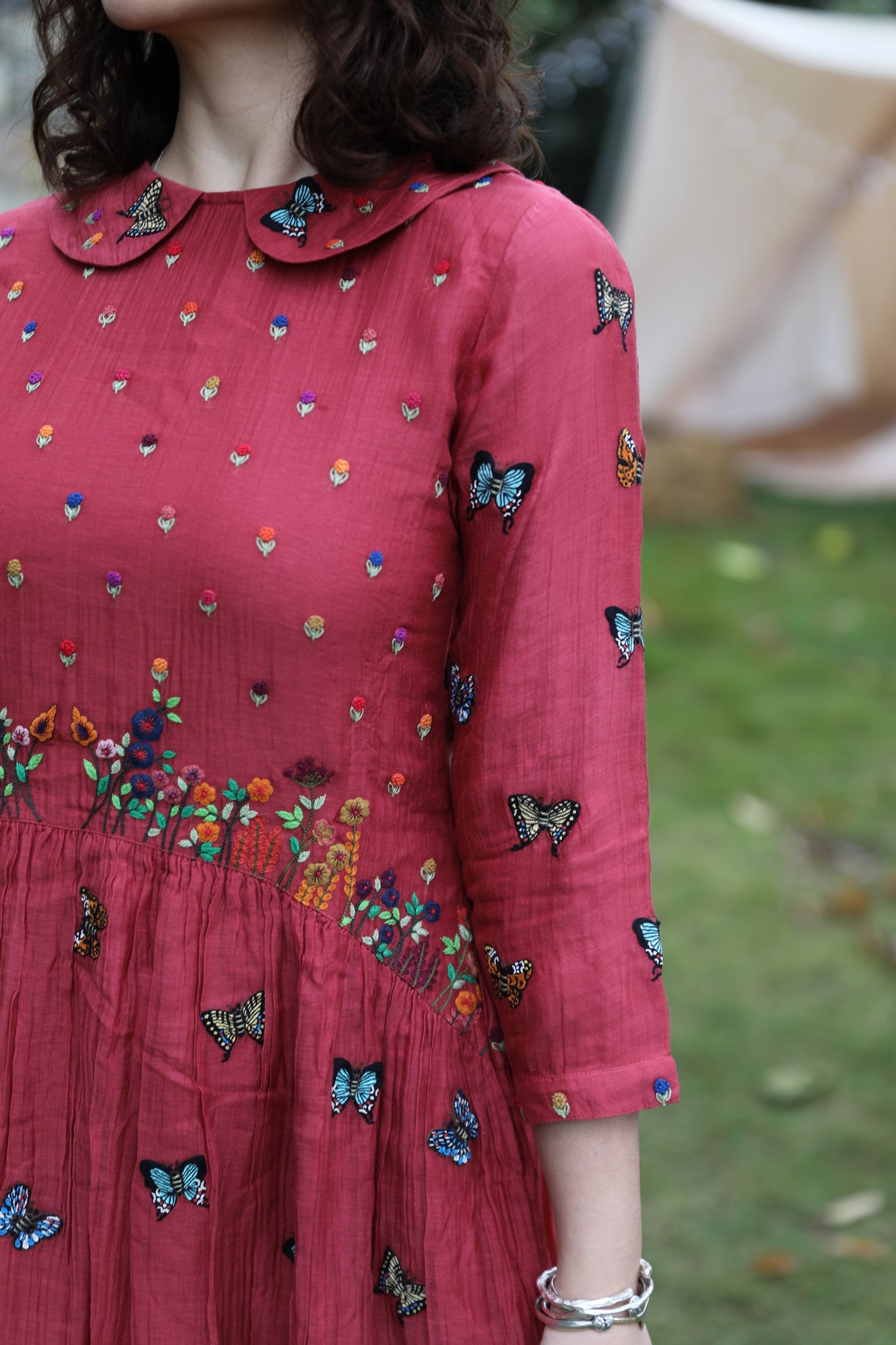 Cherry Hand Embroidered Dress