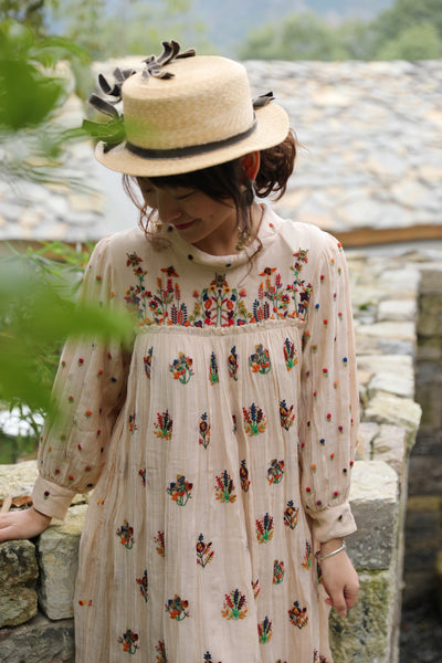 Skin Pink Hand Embroidered Dress